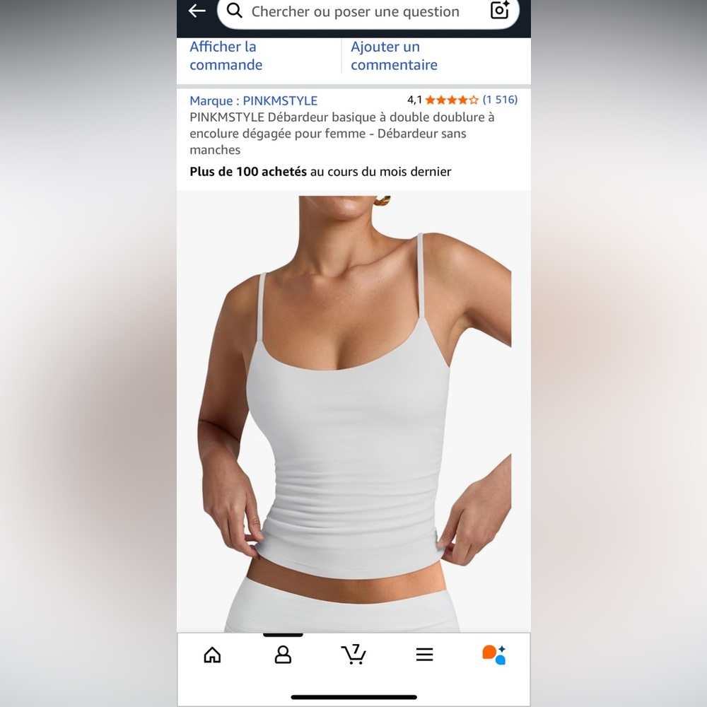 Amazon Women's White Camisole Top